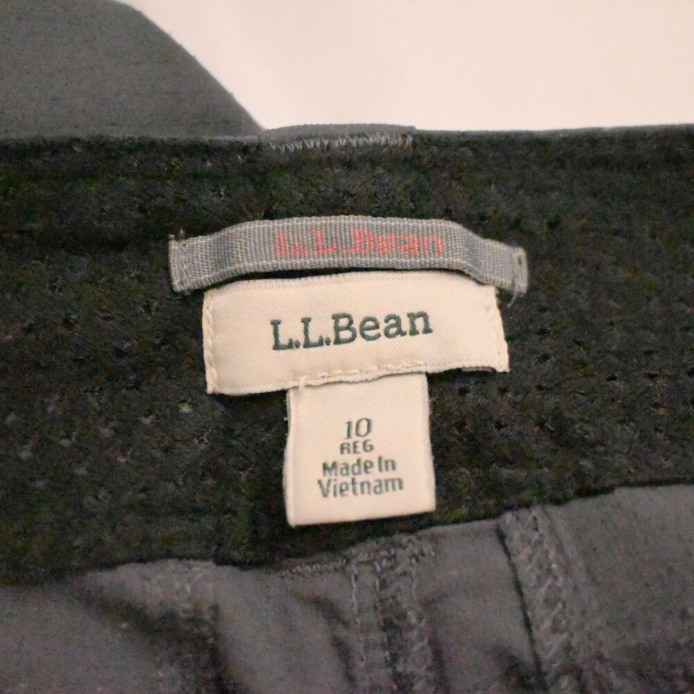 LL Bean Pants Womens 10 Gray‎ Vista Trekking Cargo Hiking Outdoor Roll Tab Pants - Picture 3 of 7